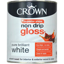 Crown Non Drip Superior Shine Gloss Pure Brilliant White 750ml